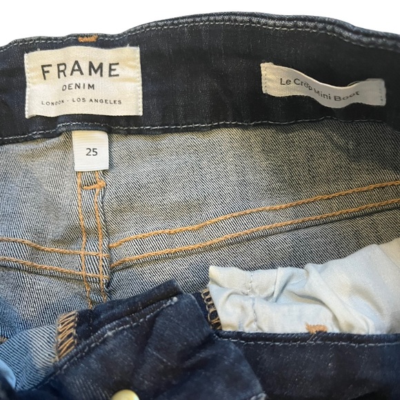 Frame Le Crop Mini Boot Johnson Jeans Split Hem Stretchy Denim, Sz 25 - Picture 10 of 13